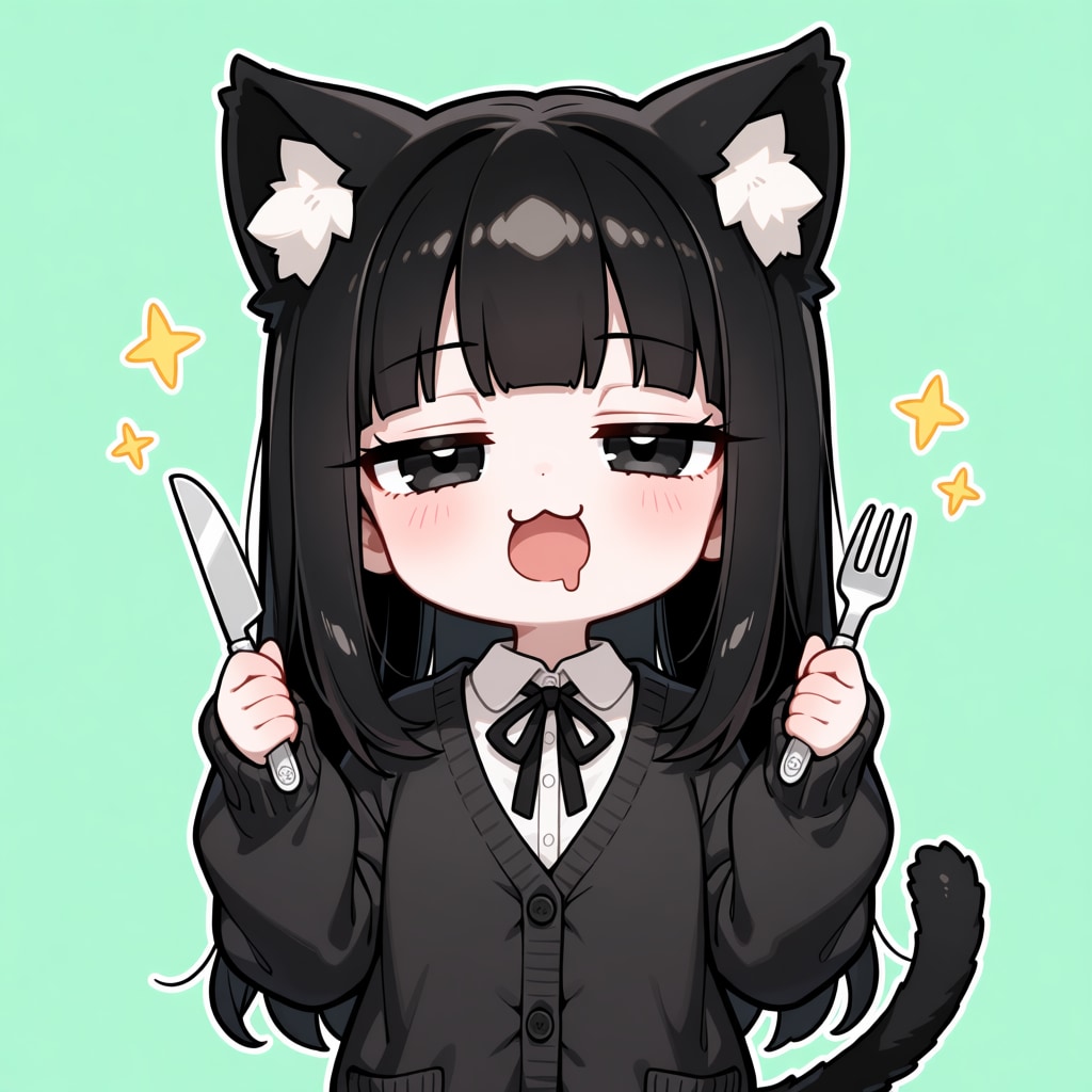 黒猫ちゃんスタンプ TYPE-A 19～24(完)