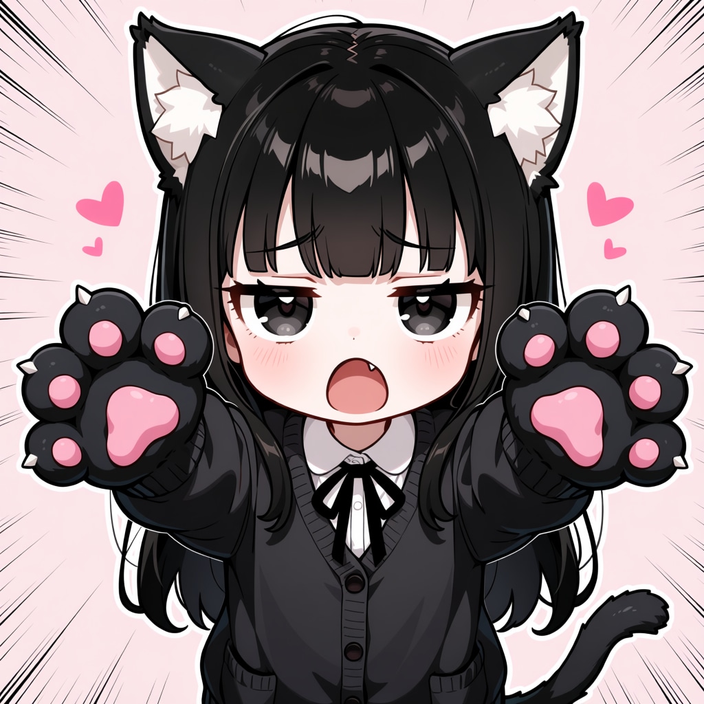 黒猫ちゃんスタンプ TYPE-A 19～24(完)