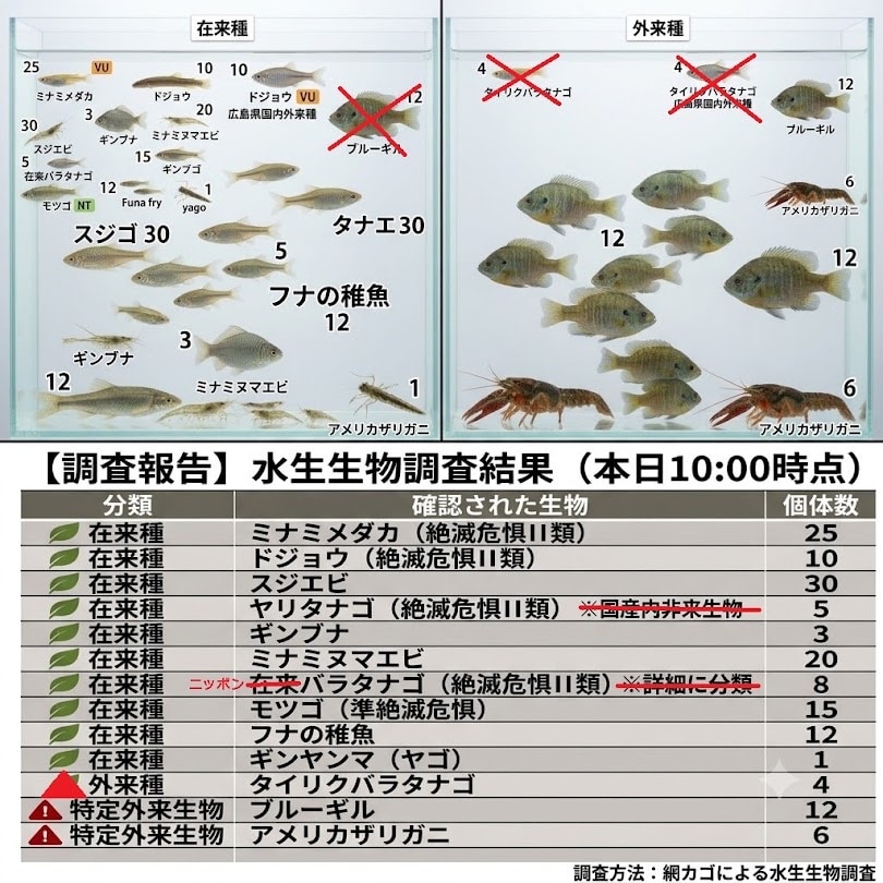 観察水槽とリストに苦戦