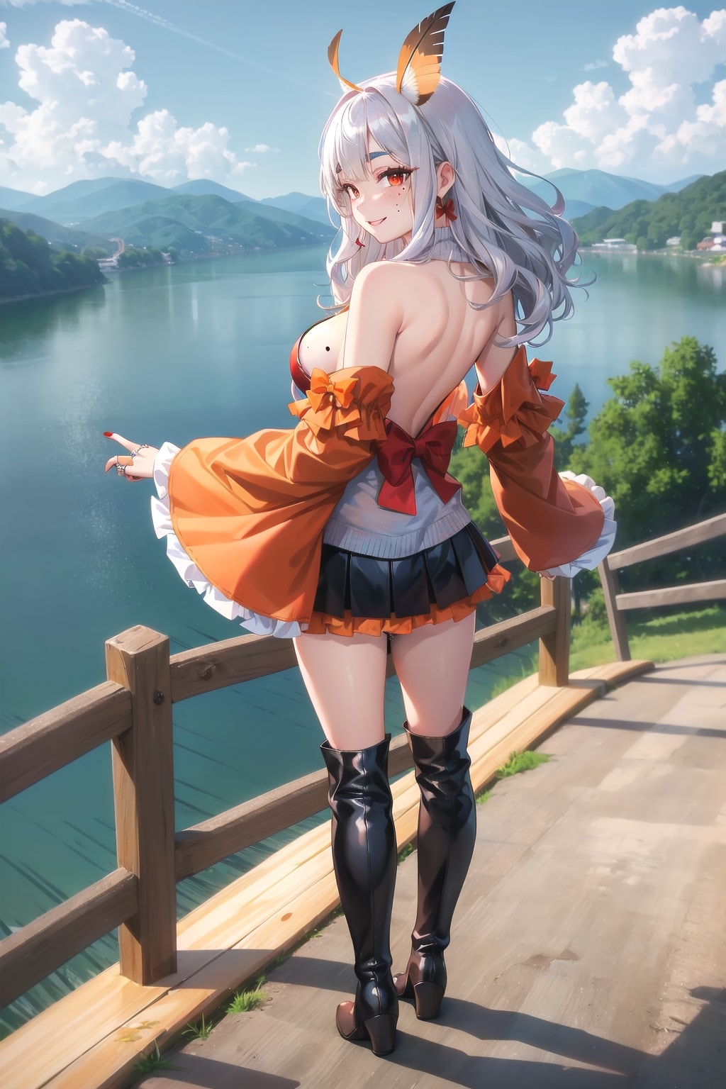十和田湖のほとりで