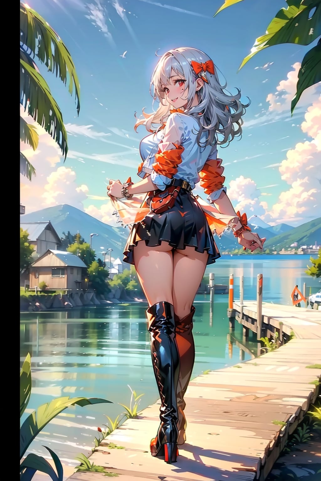 十和田湖のほとりで