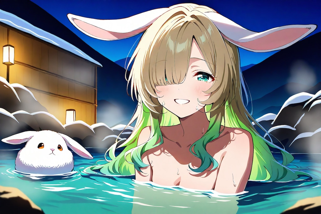 緑髪温泉(気持ちーね？お風呂好きー)_20250908