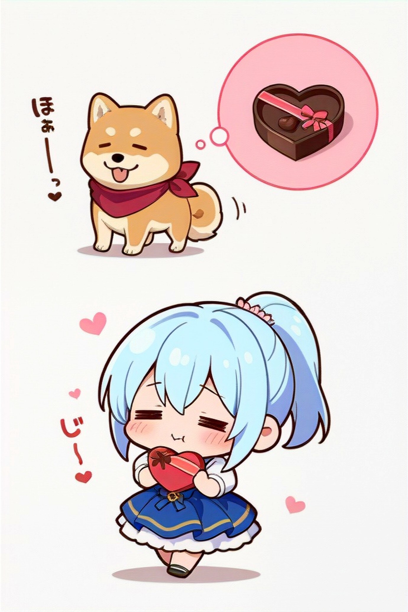 青髪ちゃんと柴犬