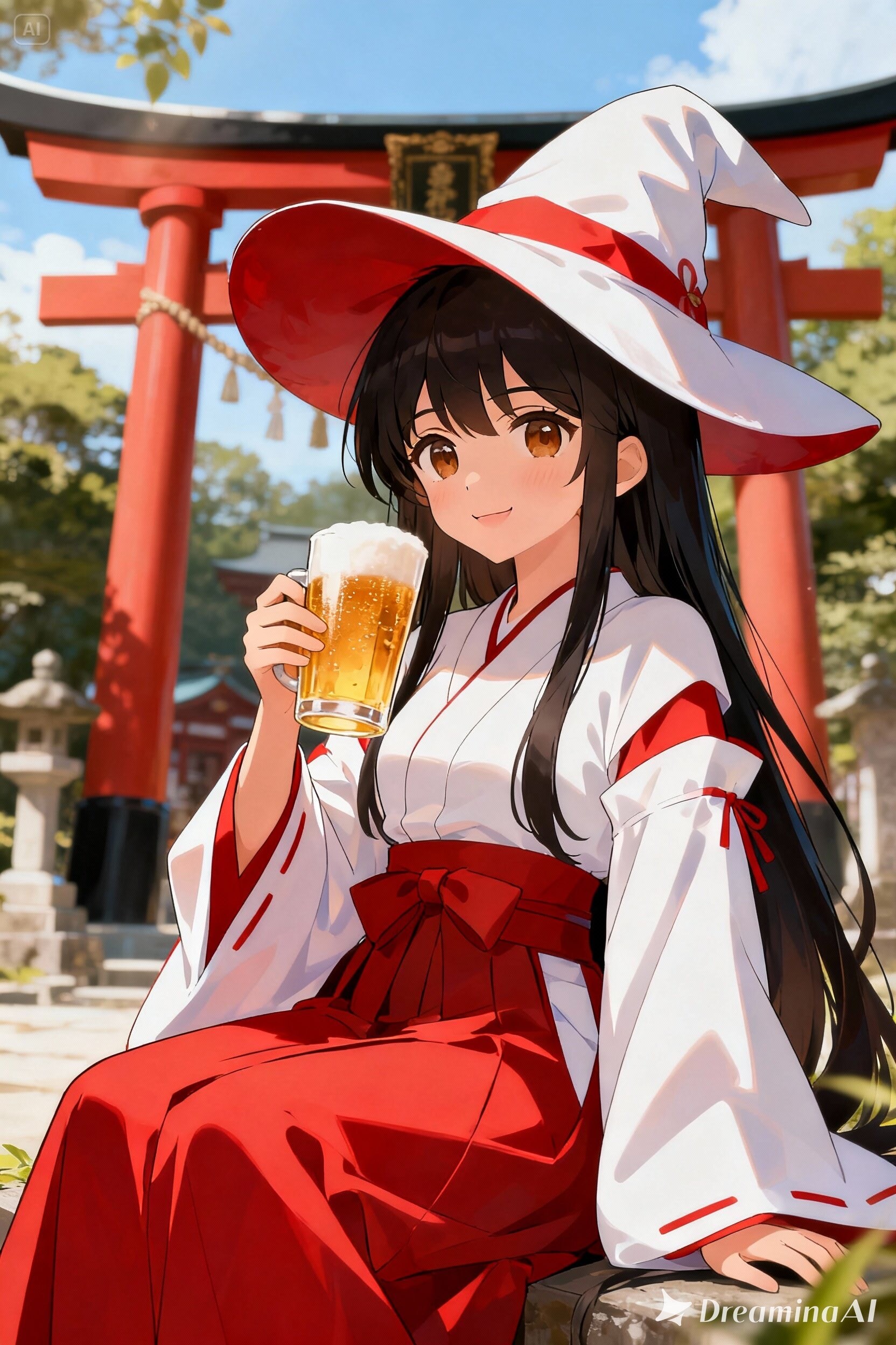 ビールをジョッキで飲むさくらちゃん | の人気AIイラスト・グラビア