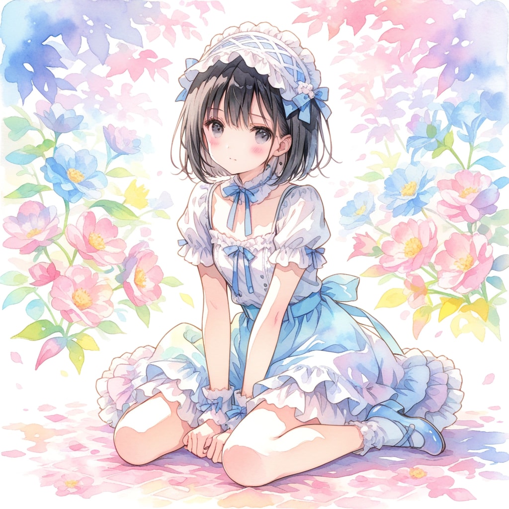女の子座り(LARIMAR) | の人気AIイラスト・グラビア