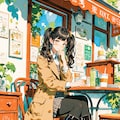 街角カフェの女の子 2 2枚目