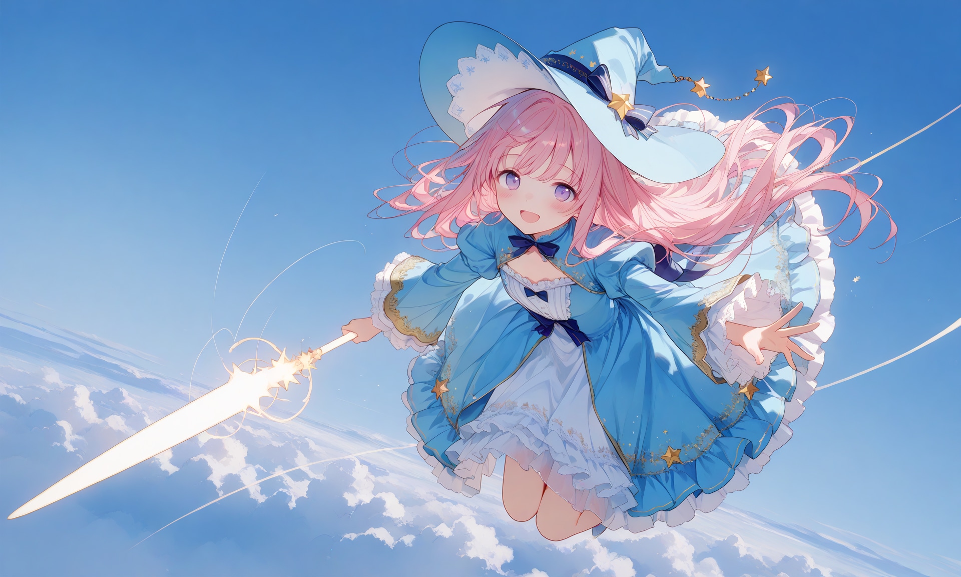天桜の魔女、空を飛ぶ | の人気AIイラスト・グラビア