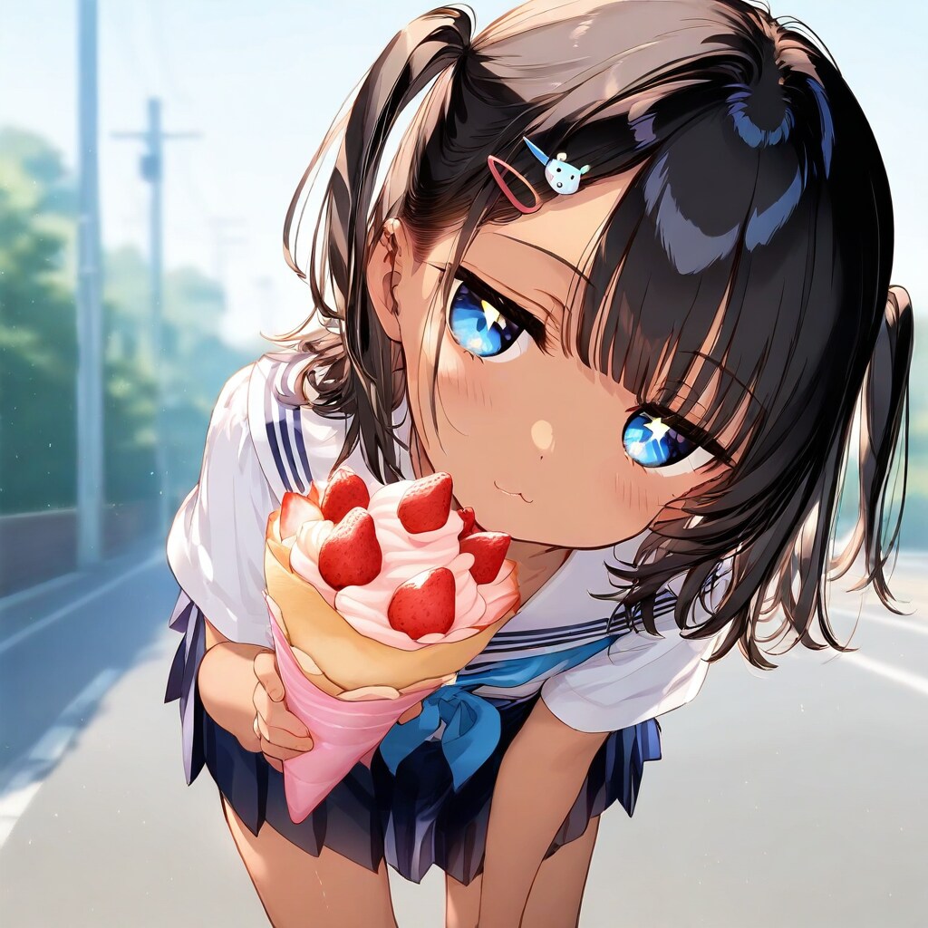 一口食べる？と勧めてくるこなつちゃん