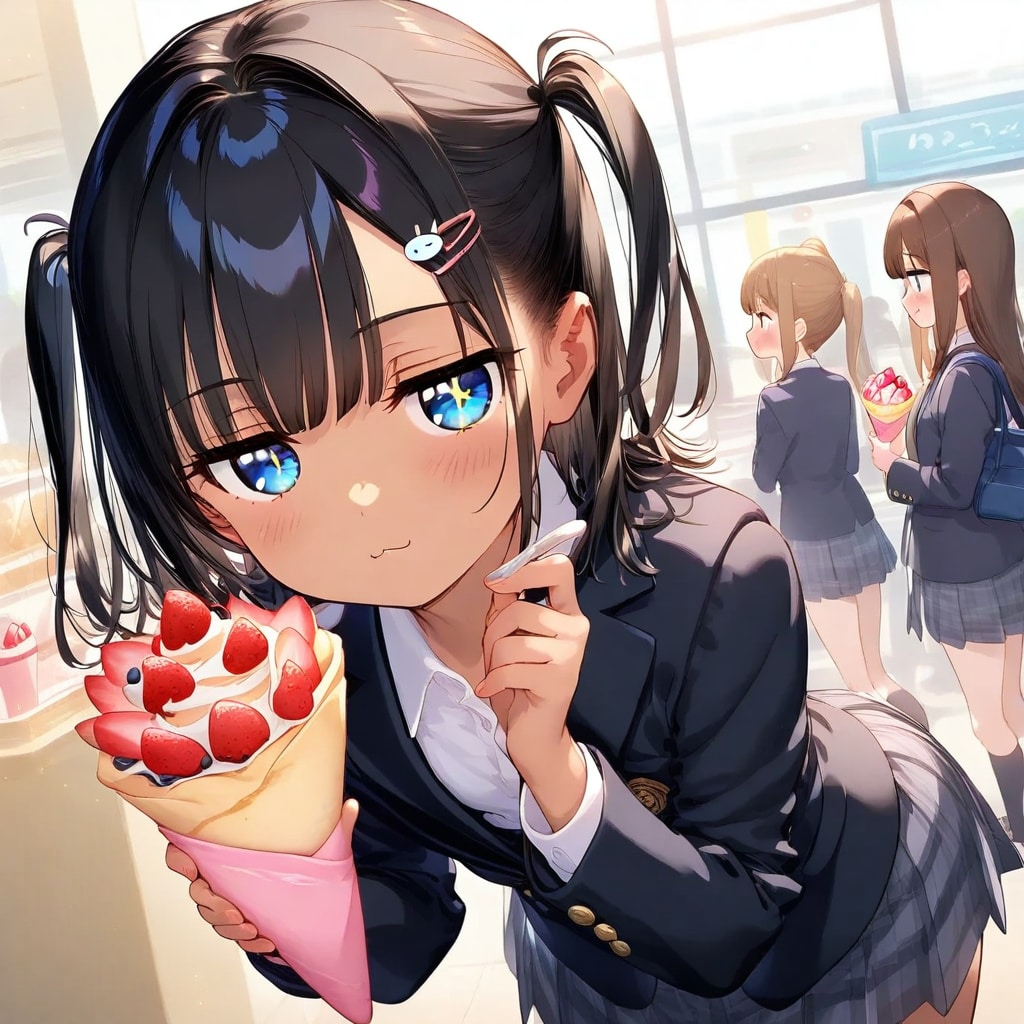 一口食べる？と勧めてくるこなつちゃん