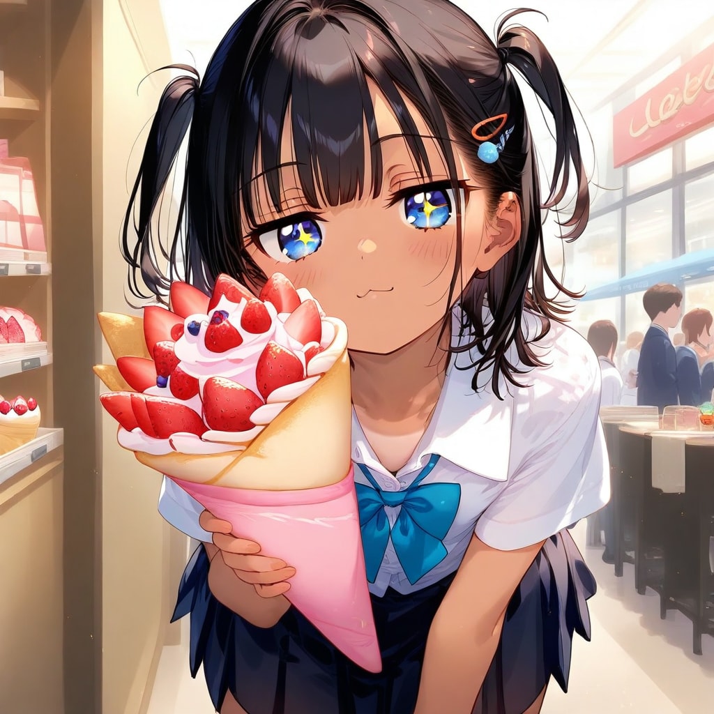 一口食べる？と勧めてくるこなつちゃん