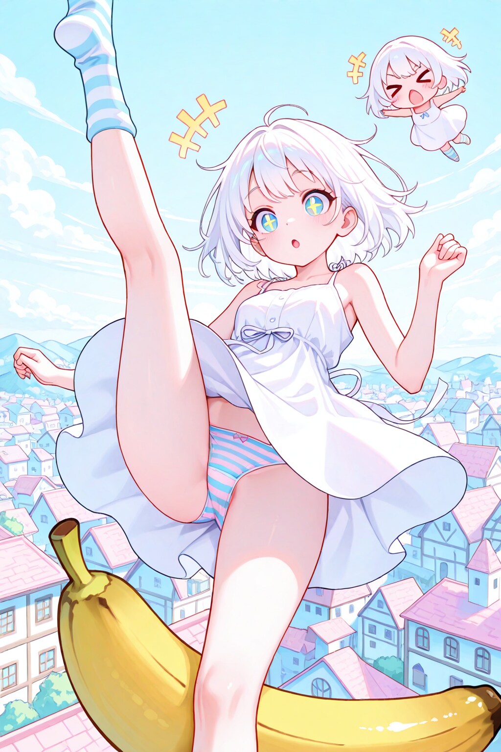 パンチラする白髪ちゃん