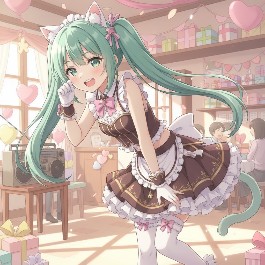 みどツイにゃん。2月13日 #世界ラジオデー。バレンタインメイド。