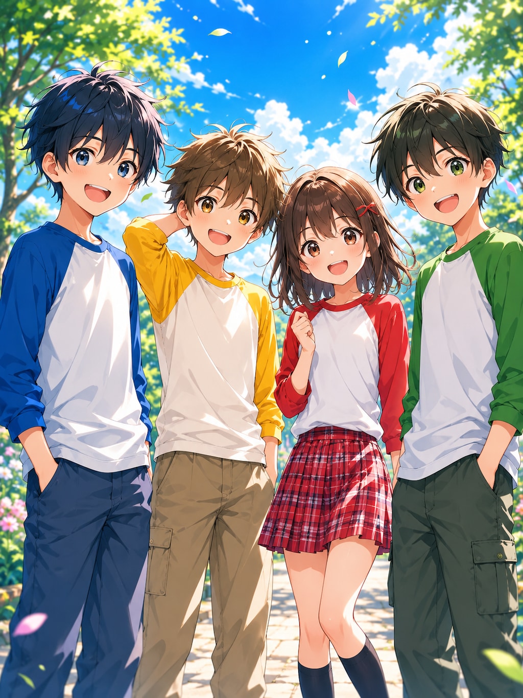 4人組のラグラン　3枚