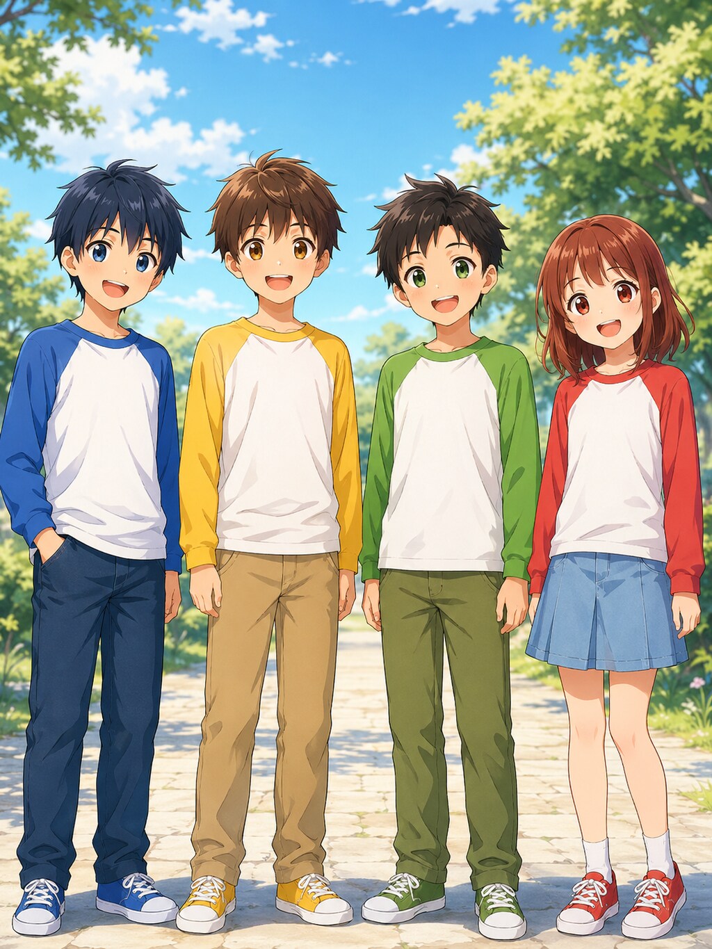 4人組のラグラン　3枚