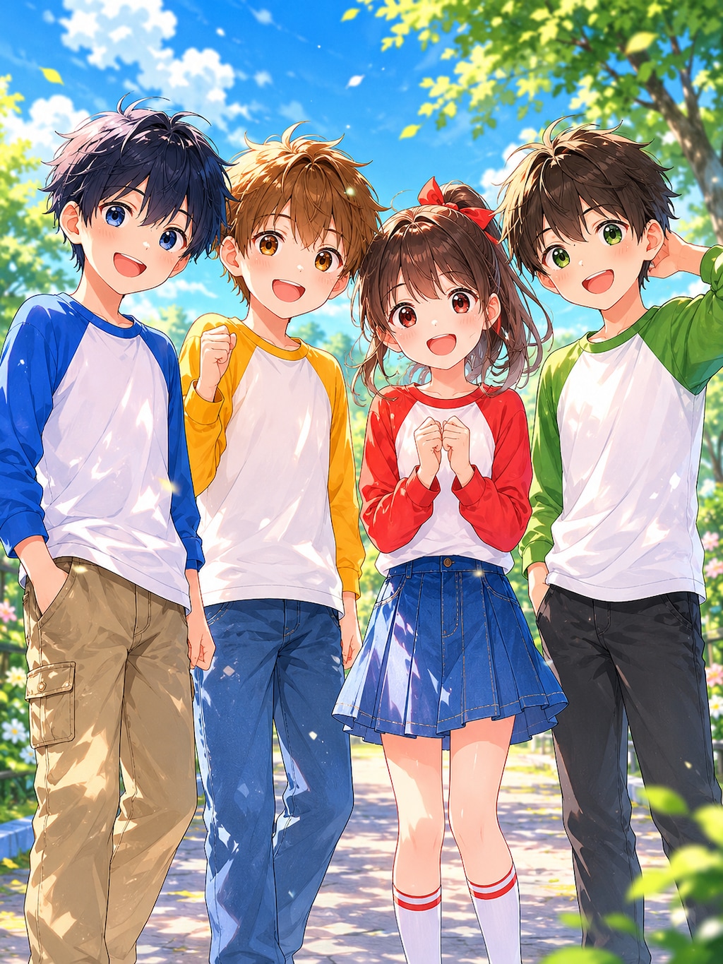 4人組のラグラン　3枚