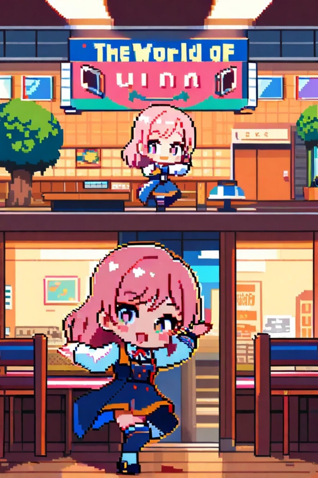 ドットのピンク髪ちゃん