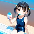 プールサイドでかき氷 7枚目