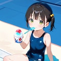 プールサイドでかき氷 10枚目