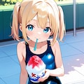 プールサイドでかき氷 5枚目