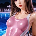 ピンク色の競泳水着。その2 4枚目