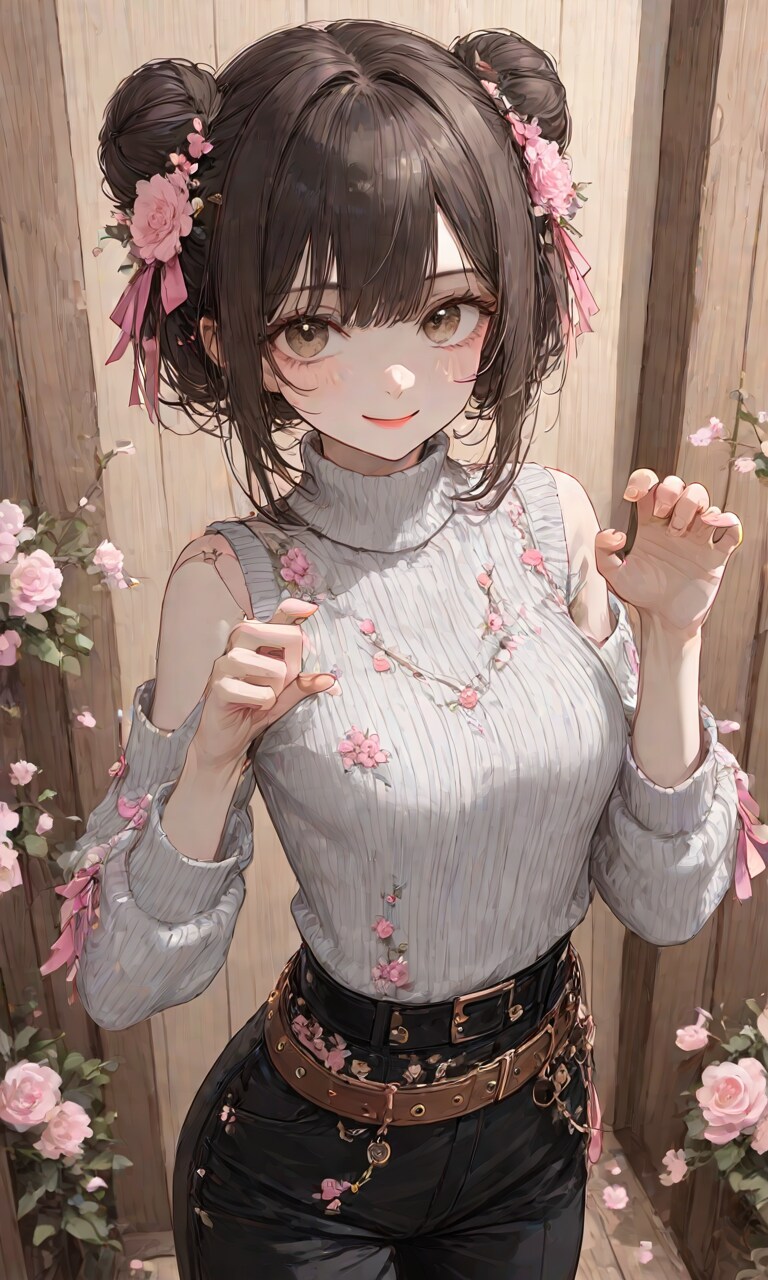 花のお団子頭 | の人気AIイラスト・グラビア