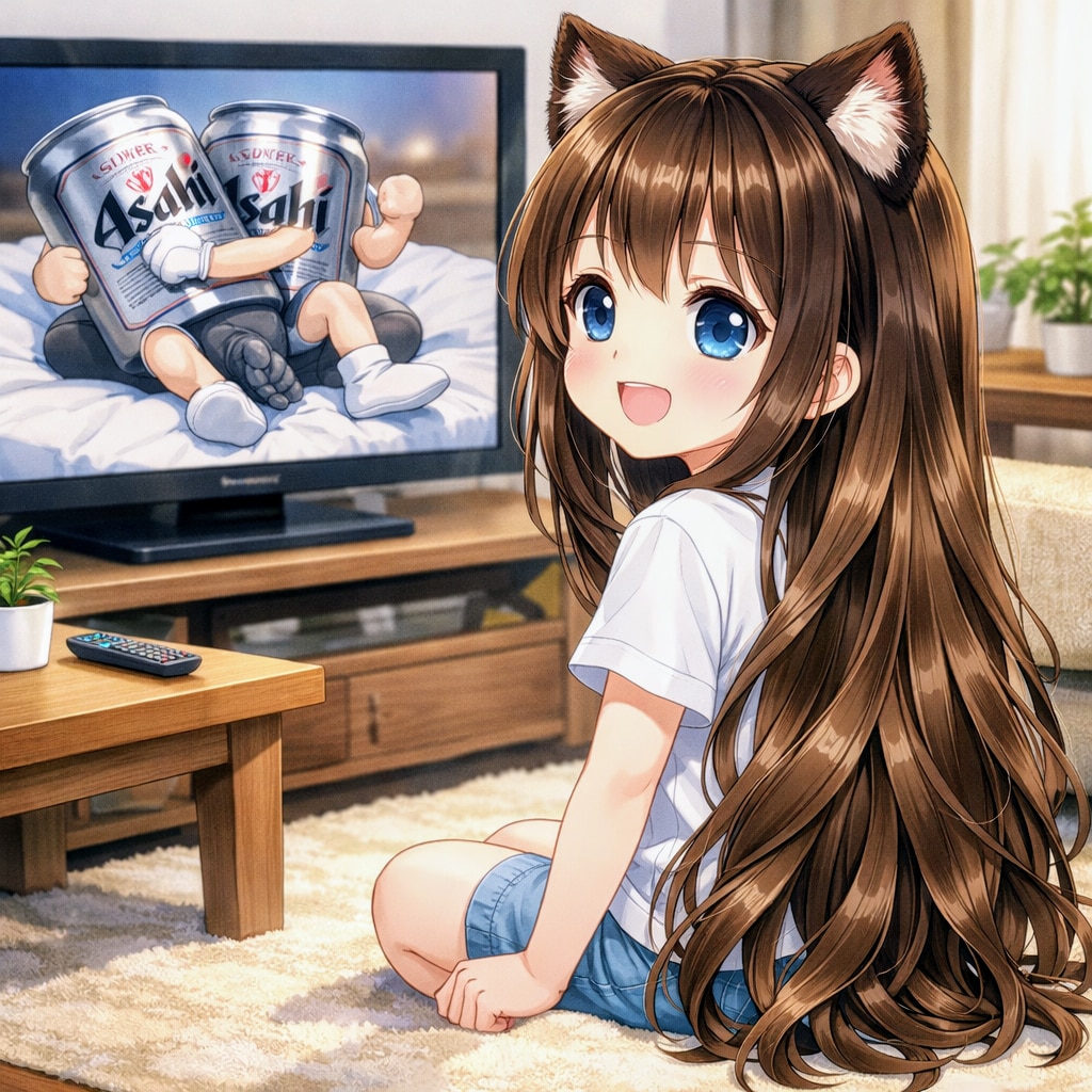 AVを観る小さな女の子