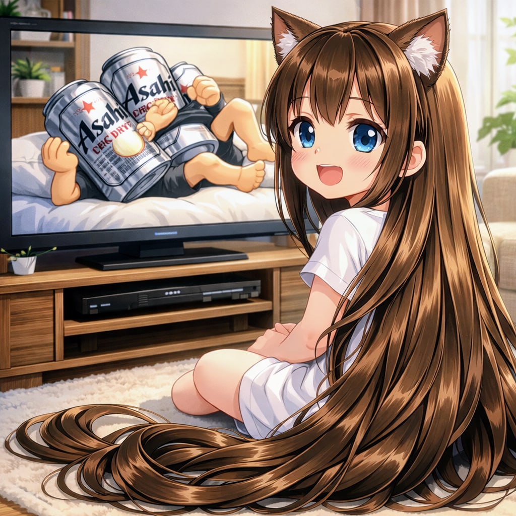 AVを観る小さな女の子 | の人気AIイラスト・グラビア