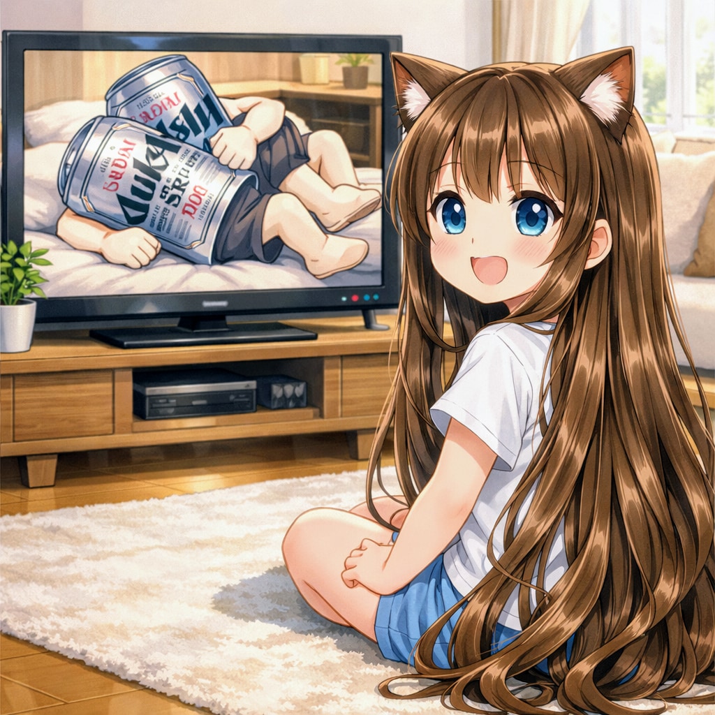 AVを観る小さな女の子