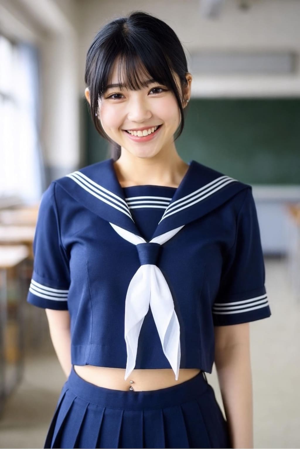 セーラー服とピアス