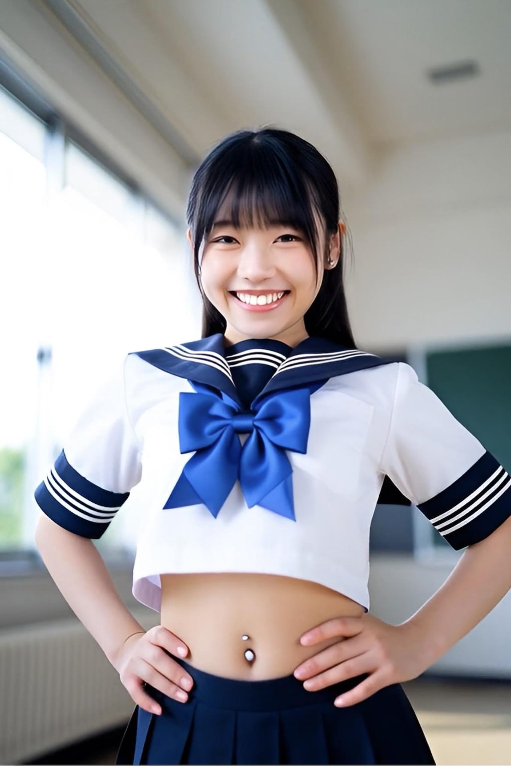 セーラー服とピアス