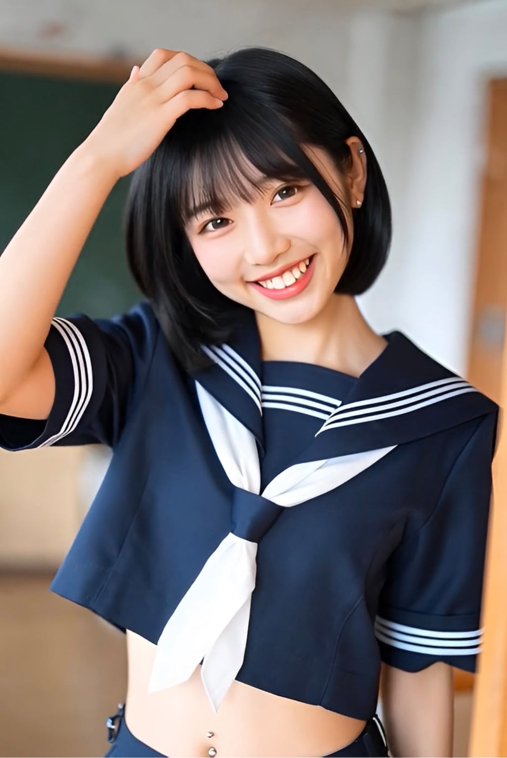 セーラー服とピアス