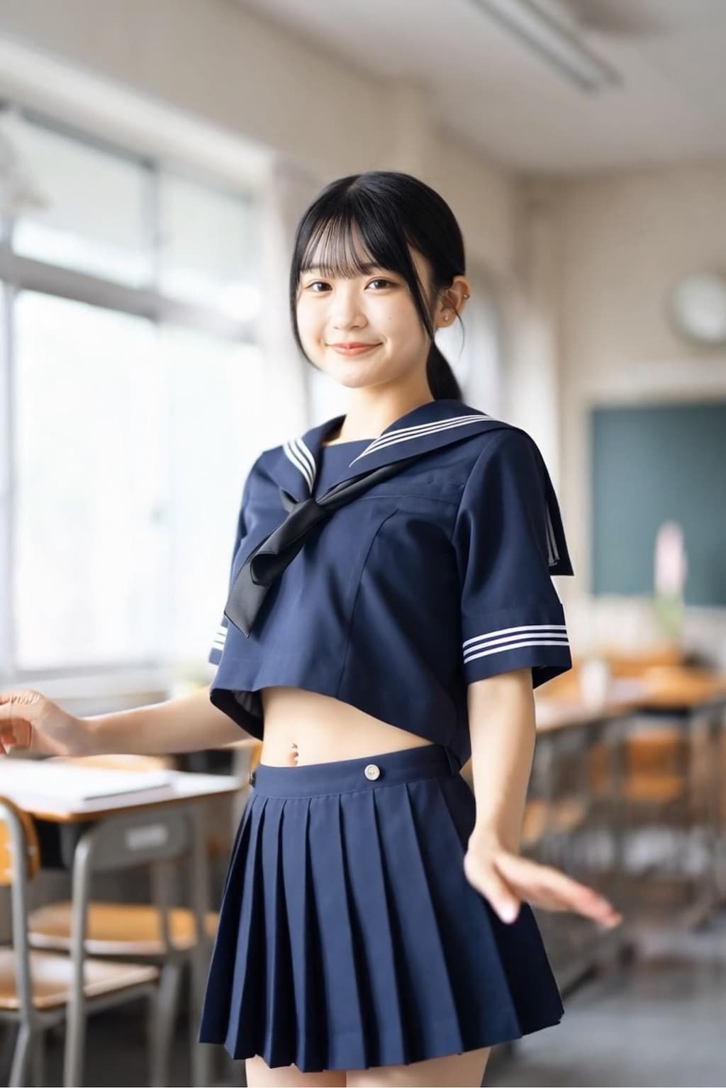 セーラー服とピアス