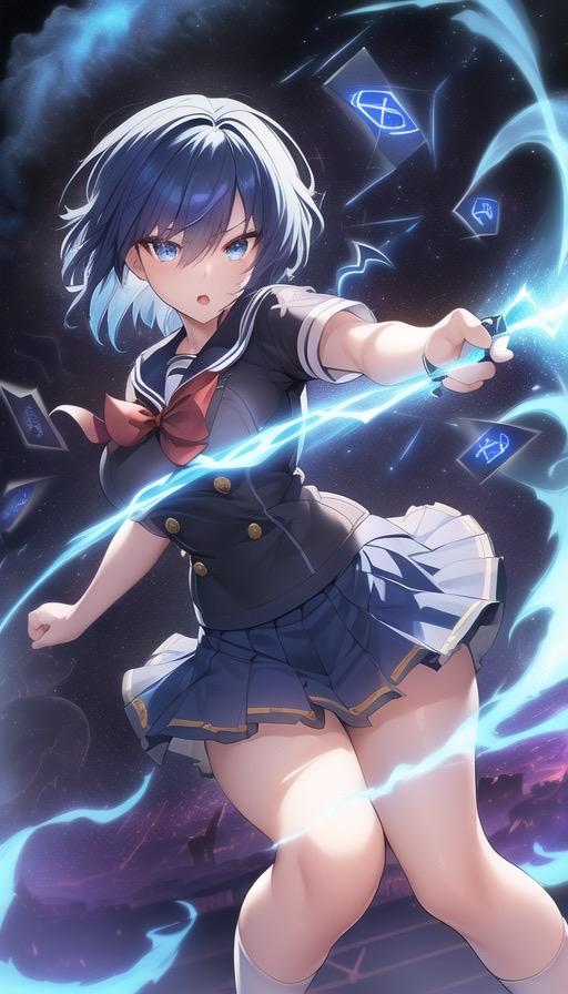 魔法詠唱中のJKイラスト集