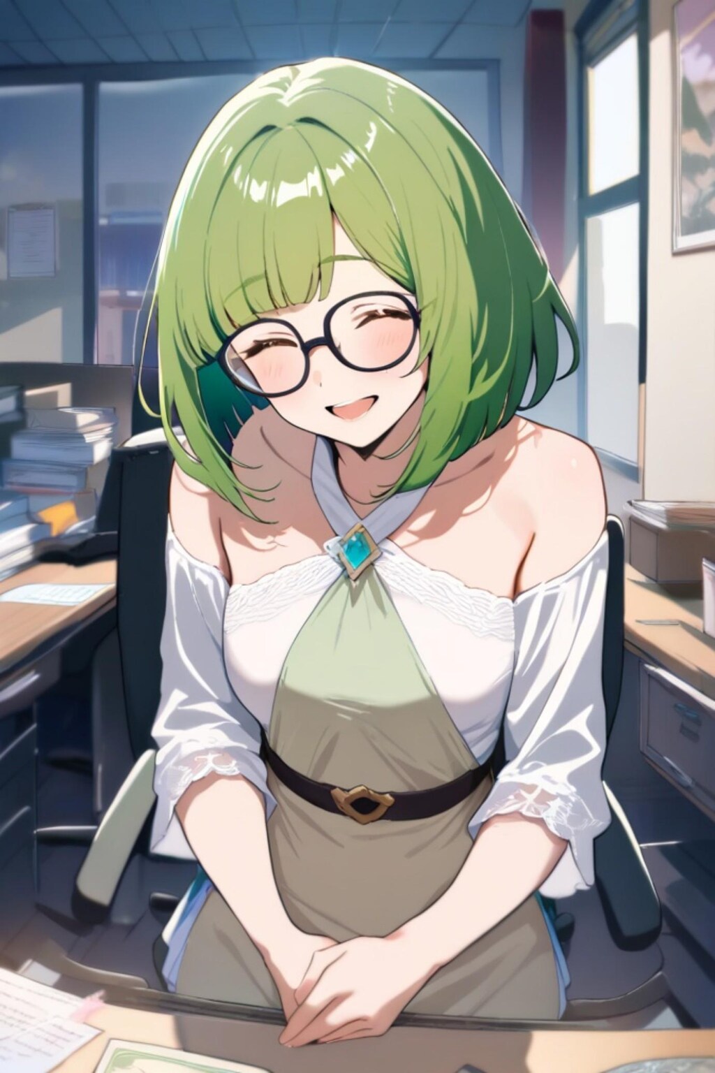 新人の緑髪ちゃん