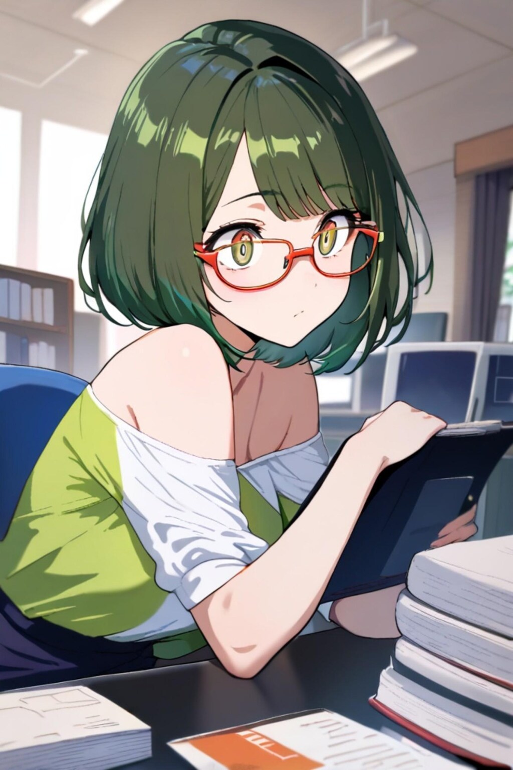 新人の緑髪ちゃん