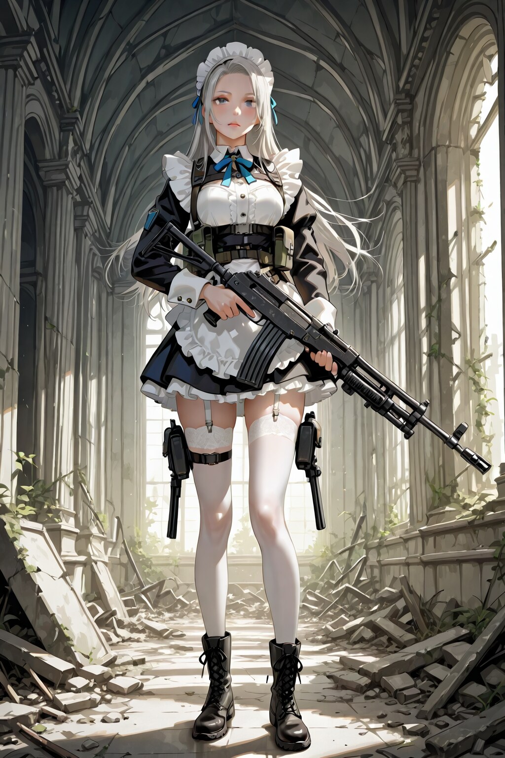 銀髪メイドさんとアサルトライフル