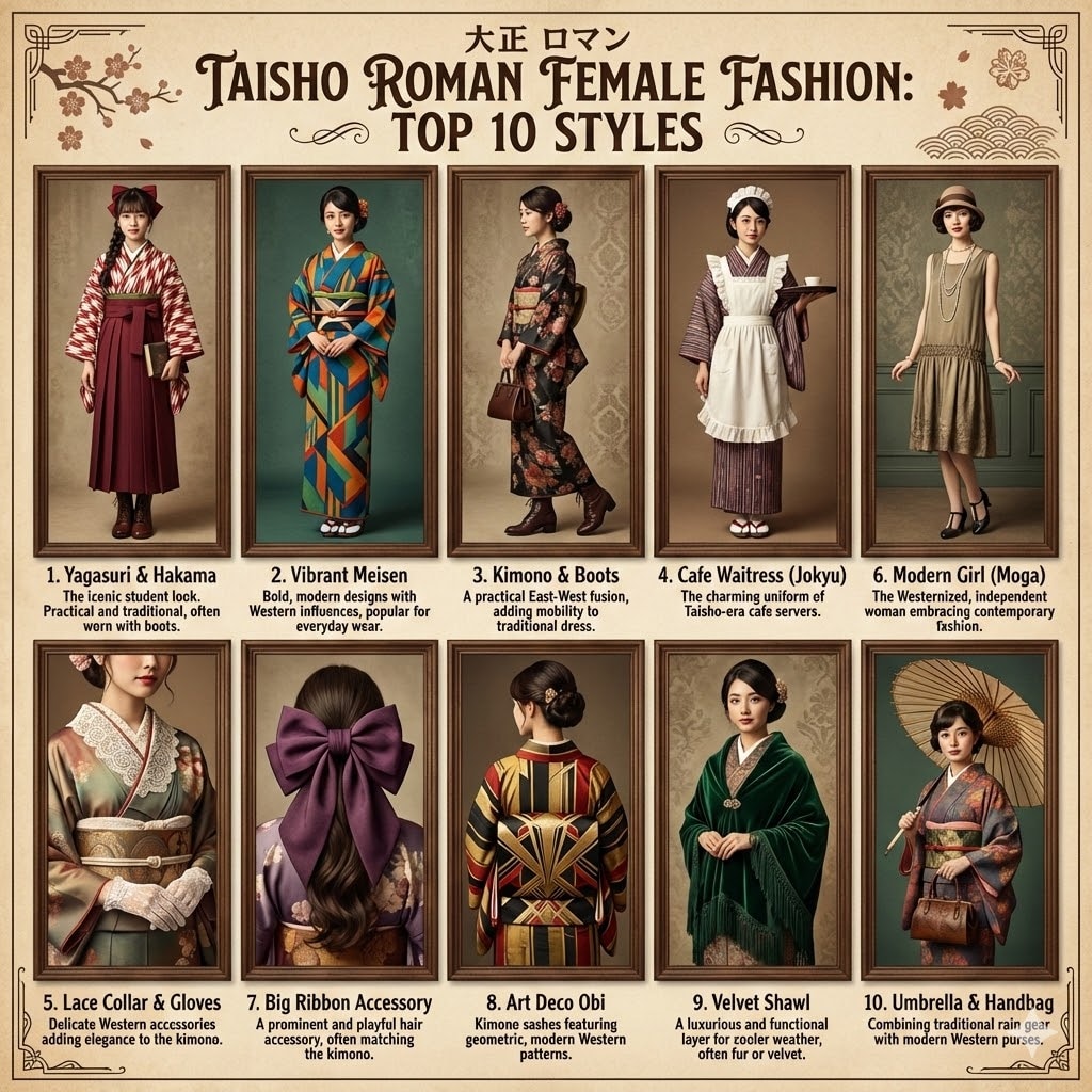 大正浪漫を感じさせる女性の服装ベスト10