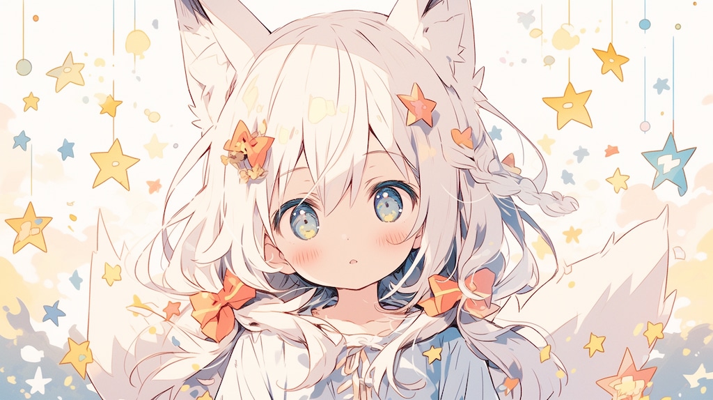 星降る夜に輝く白狐の少女