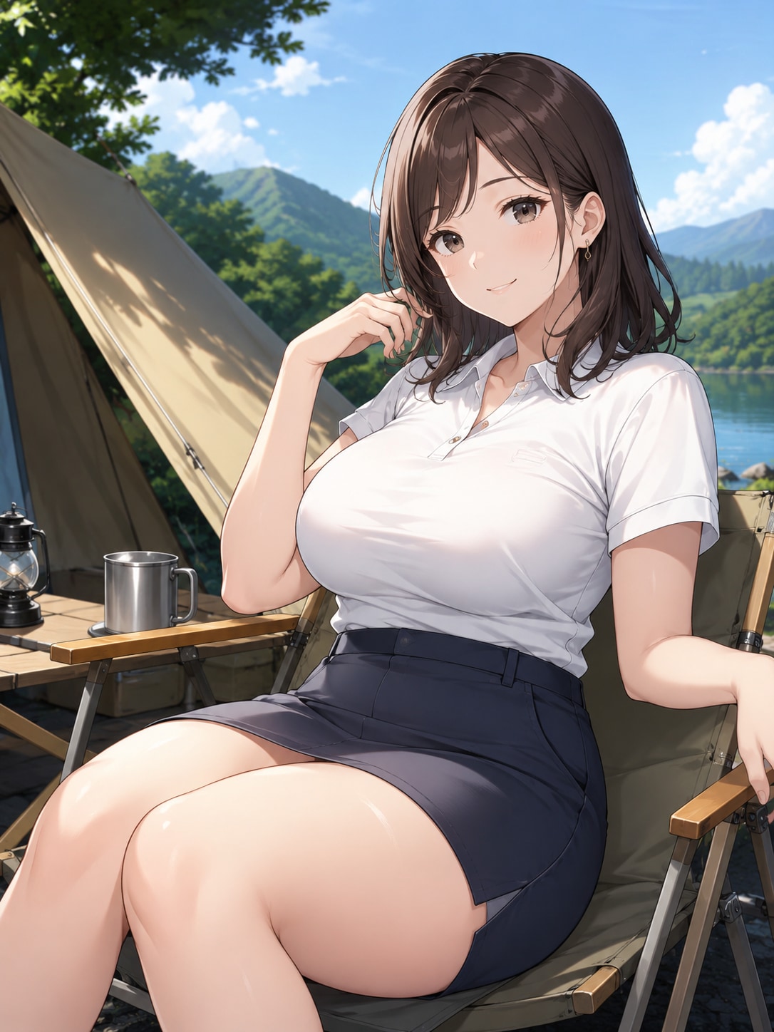 アウトドア美女
