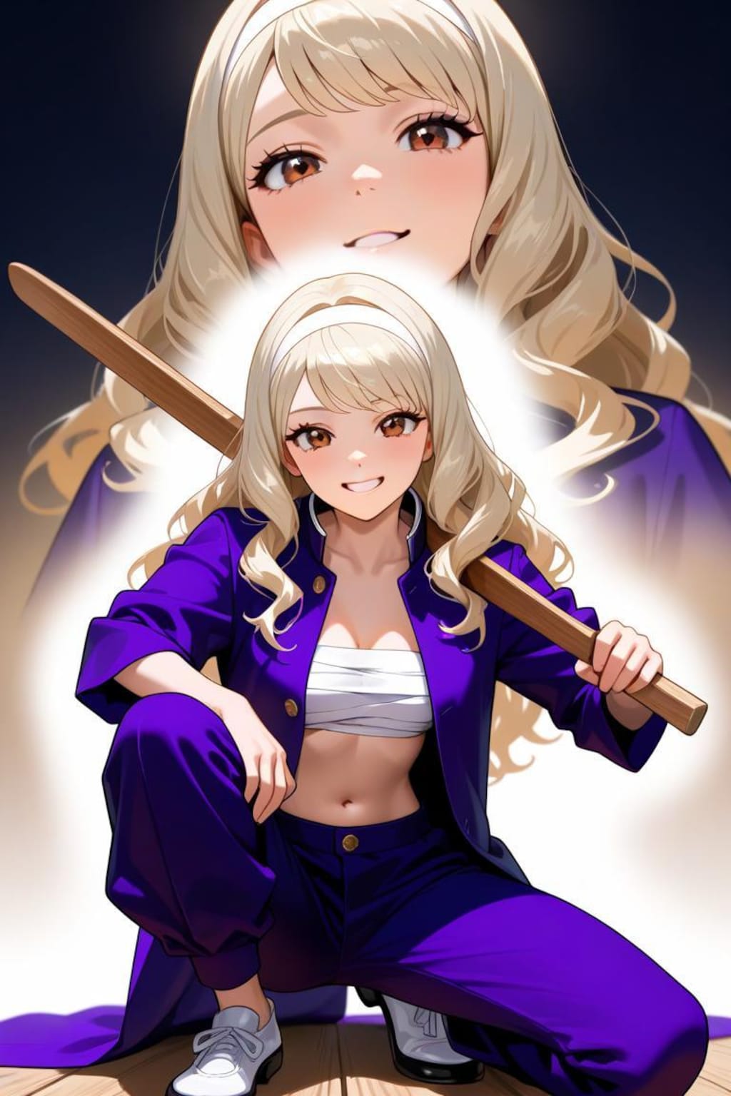 特攻服でヤンキー座り