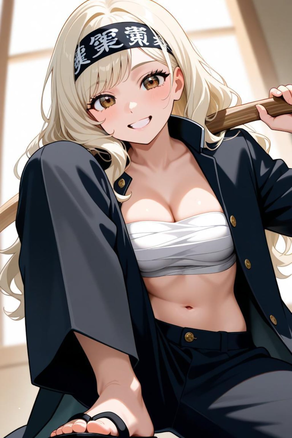 特攻服でヤンキー座り