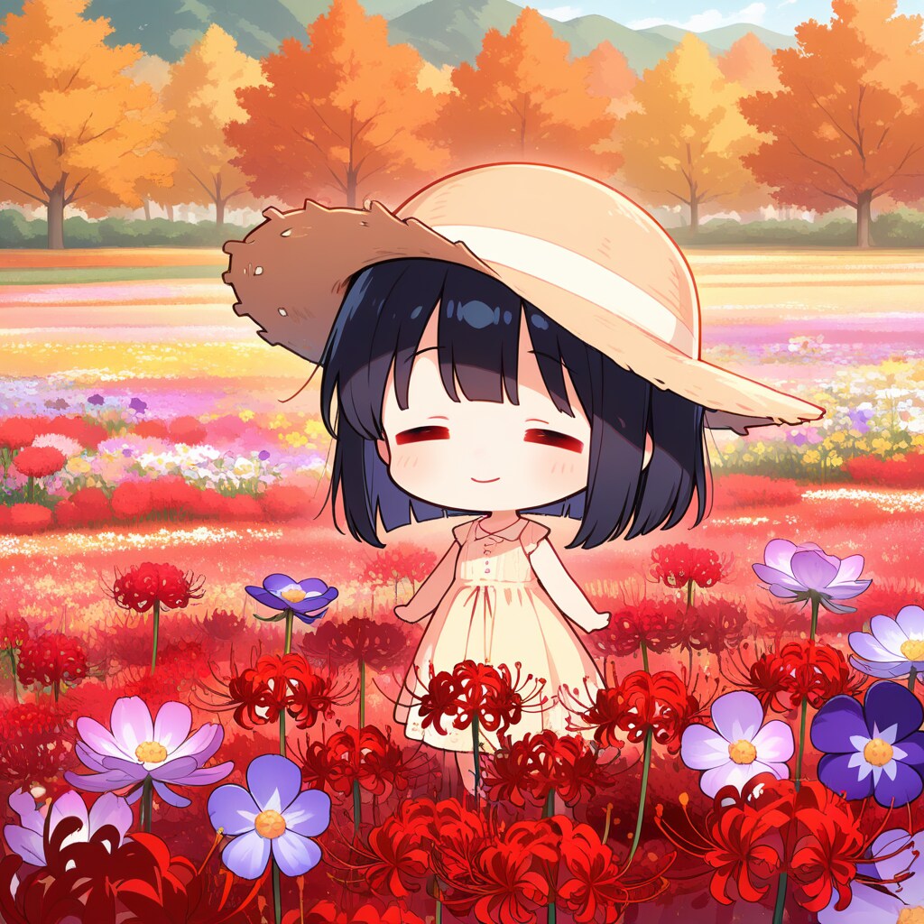 花と蝶と黒髪ちゃん