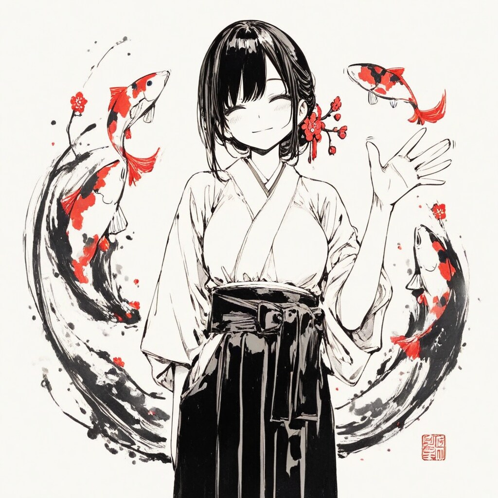 ink wash test | chichi-pui（ちちぷい）AIイラスト専用の投稿＆生成サイト