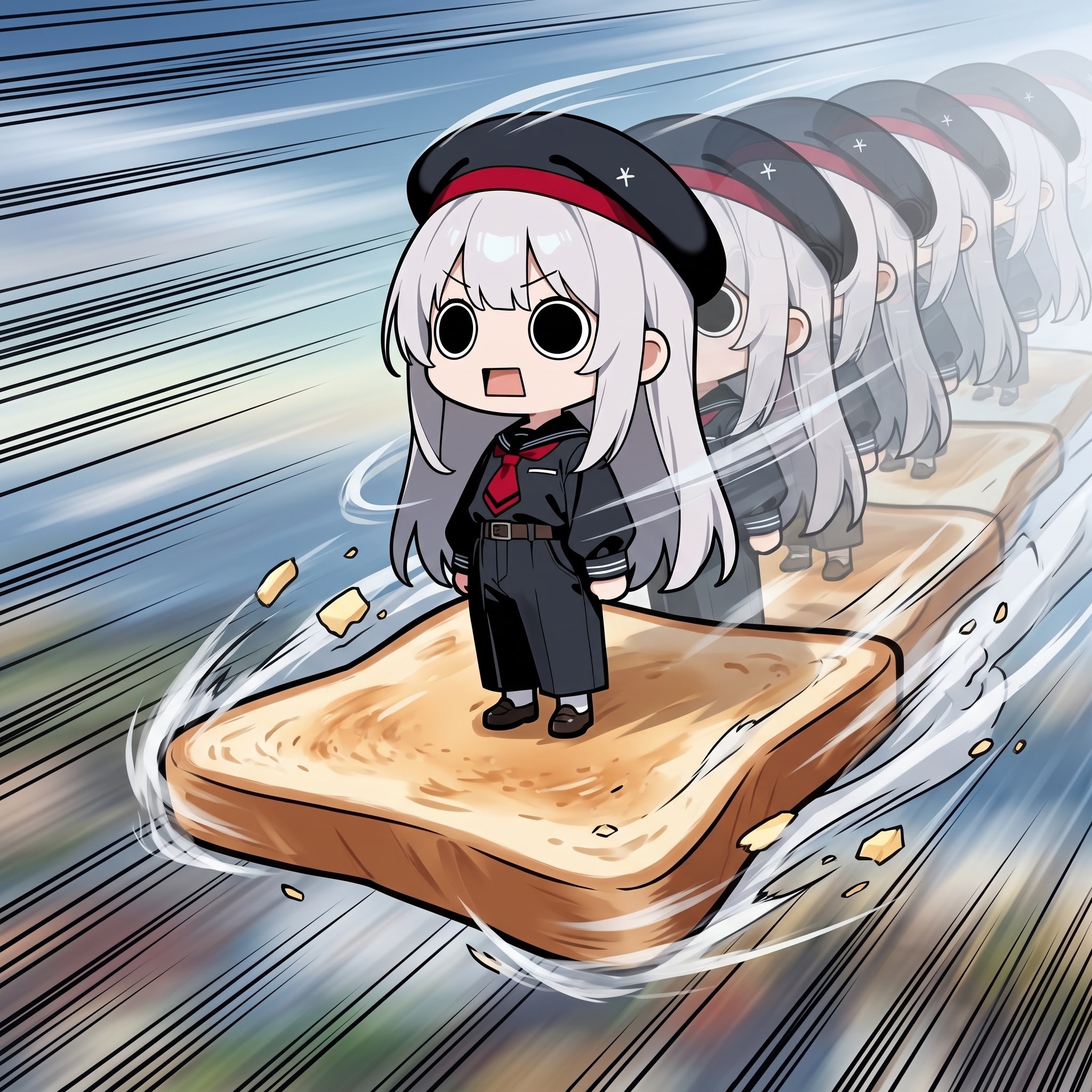 トーストを乗りこなしてしまいよったライディングえらいこっちゃ嬢 | の人気AIイラスト・グラビア