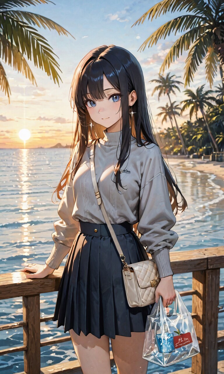 サンセットビーチ | の人気AIイラスト・グラビア