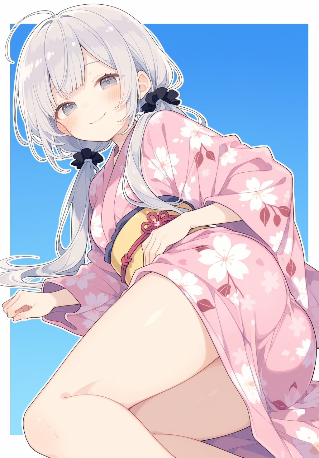 横になって