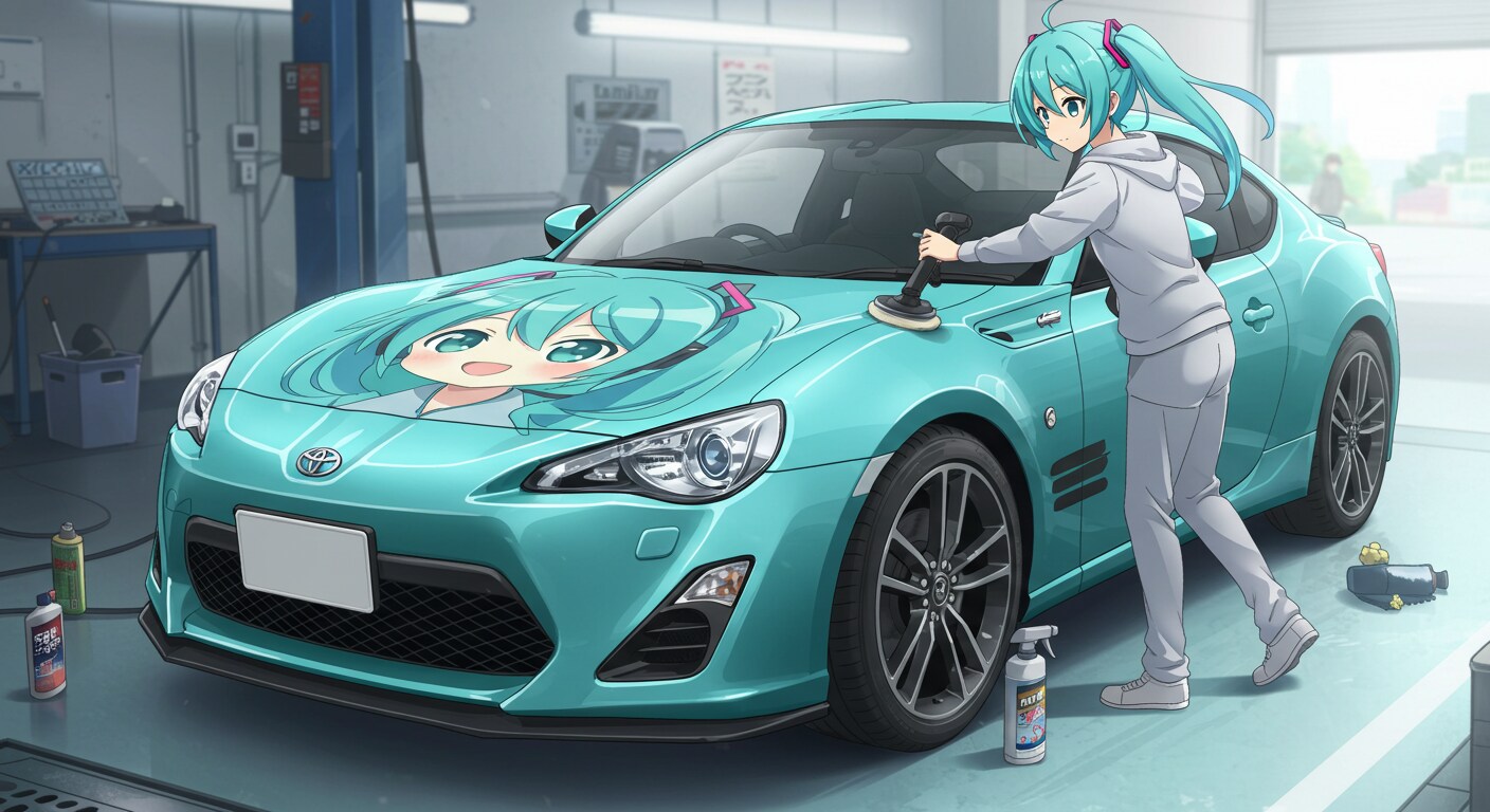 初音ミクがトヨタ86をお手入れする　　さらにリメイク