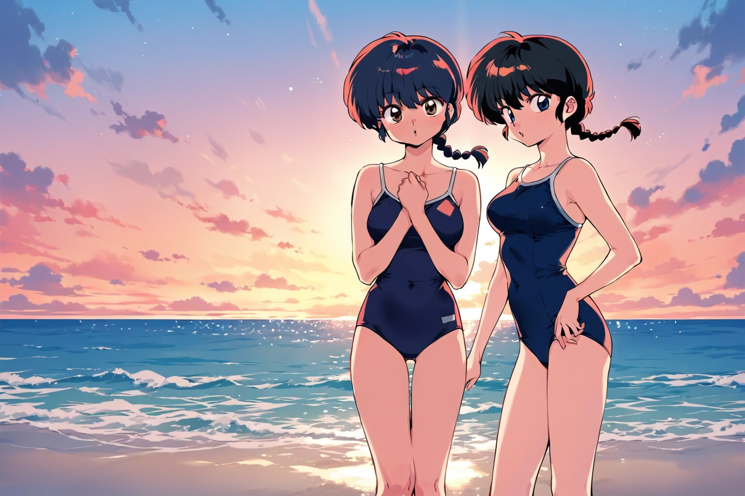 おさげの姉妹