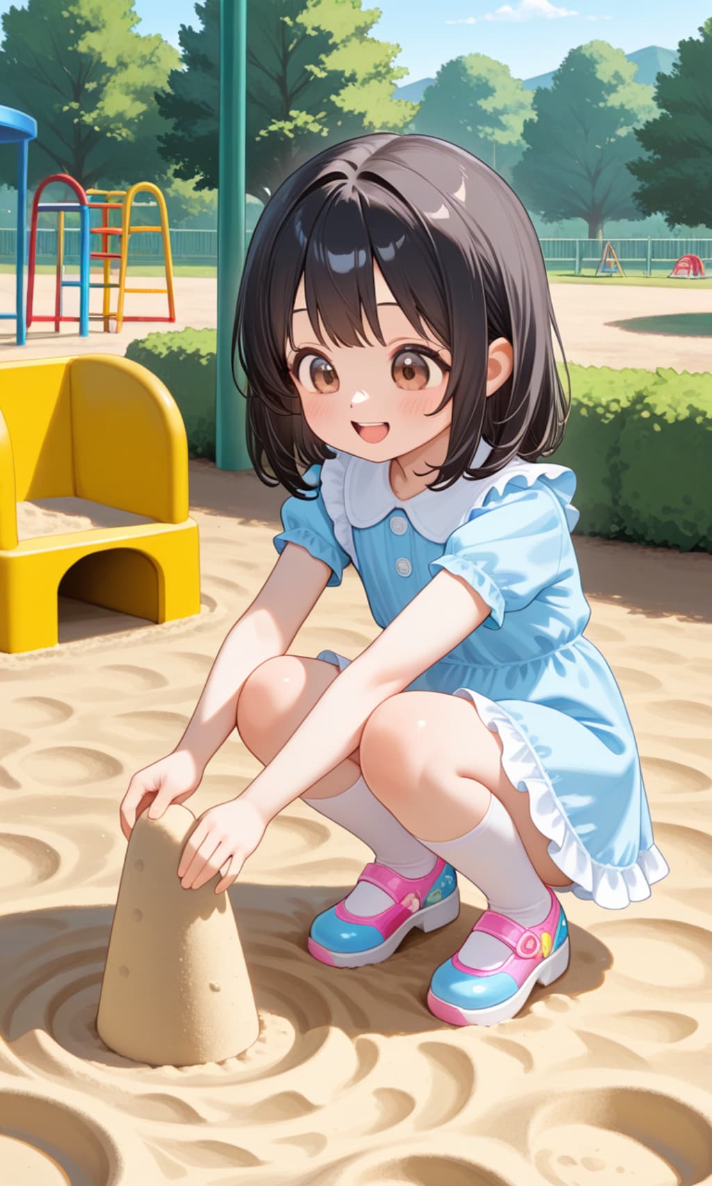 公園で遊ぶ女の子