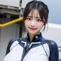 明らかにポロリ失敗の痕跡があるウェットスーツ 4枚目